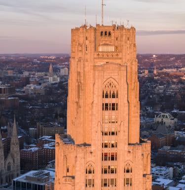 Cathedral of Learning in sunlight