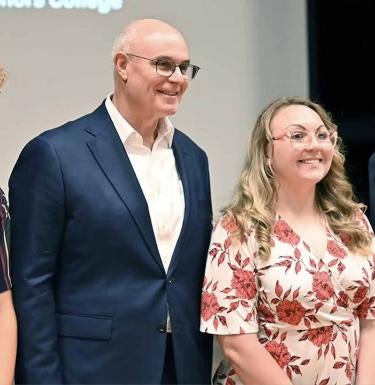 From left: Justin Crookston, David C. Frederick, Kaylee Huber, and Trenton Wood.